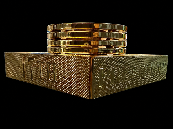 Exclusive 24K Gold-Plated Presidential Seal Coaster Set