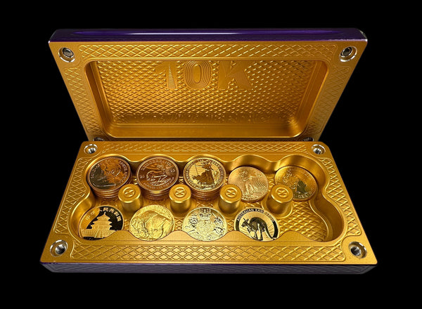 $10k, 50oz Gold Coins REBRUSHED CRUSHED VELVET/BRASS Survival Brick (PRICE AS SHOWN $2,798.99)*