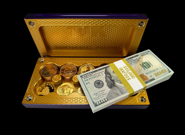 $10k, 50oz Gold Coins REBRUSHED CRUSHED VELVET/BRASS Survival Brick (PRICE AS SHOWN $2,798.99)*
