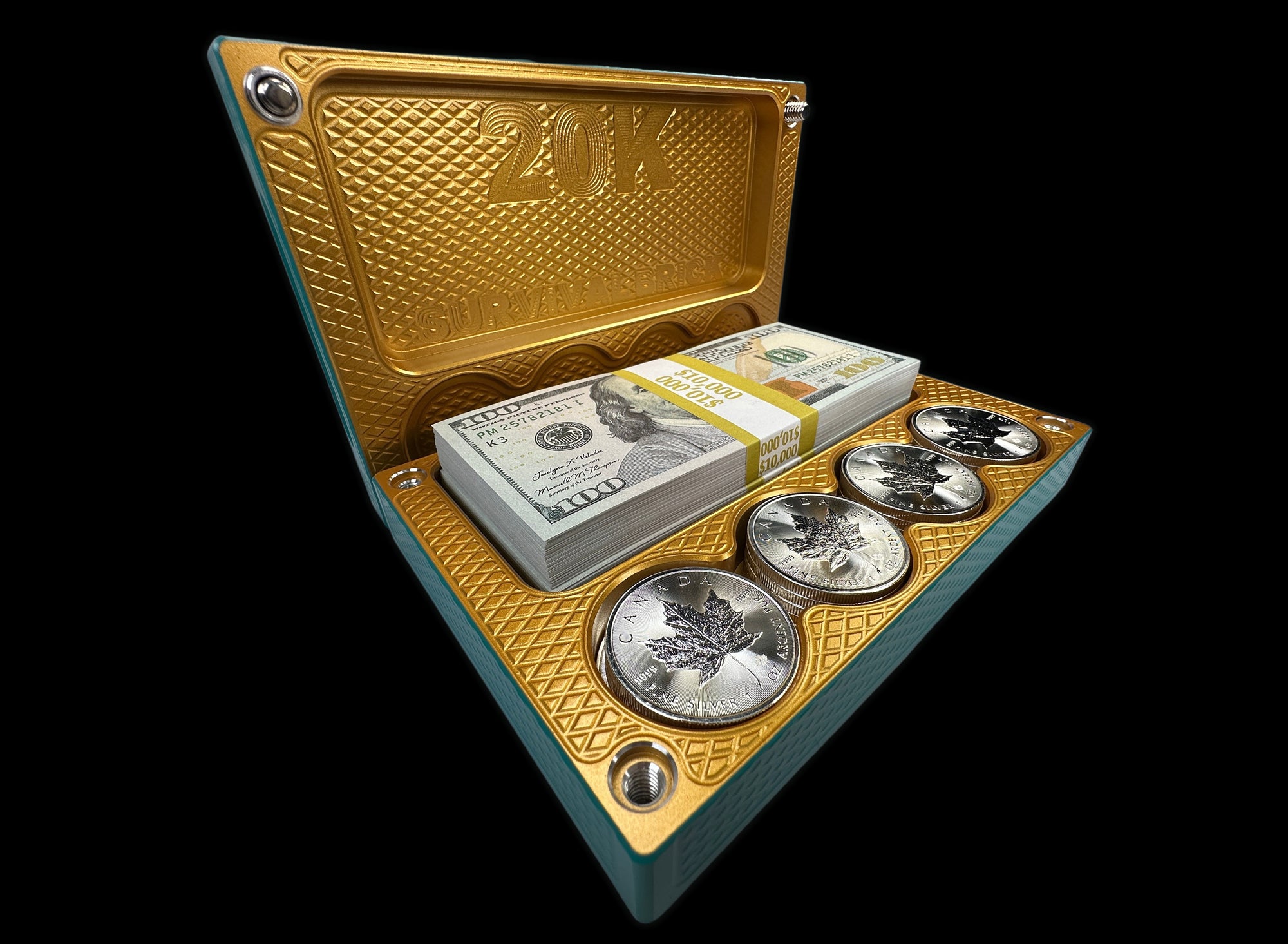 Silver Coin Reeves Security Feature $20k, 24oz Silver Coins MERMAID Survival Brick | Gorilla Pro Customs