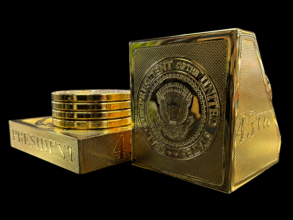 Exclusive 24K Gold-Plated Presidential Seal Coaster Set