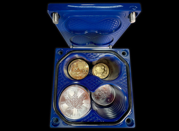 80oz, 40oz Gold - 40oz Silver ROYAL BLUE Gold Stacker Survival Brick (PRICE AS SHOWN $1,828.99)*