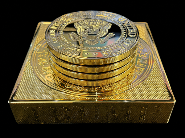 Exclusive 24K Gold-Plated Presidential Seal Coaster Set