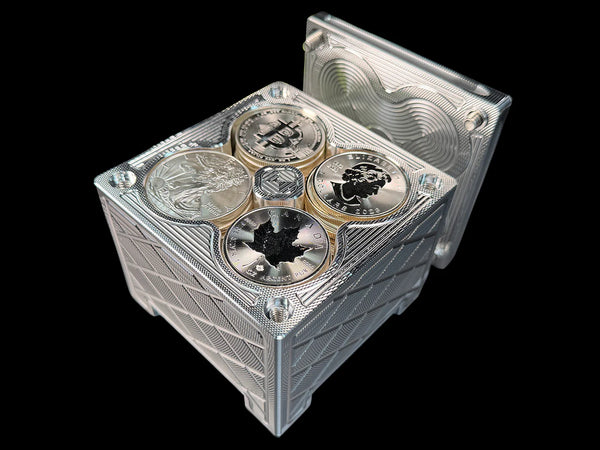 80oz 4x4 Silver Coins Silver Stacker MACHINED Survival Brick - Bundle & Save