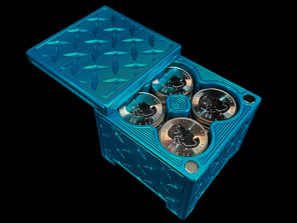 80oz 4x4 Silver Coins Silver Stacker MAGNETIC Survival Brick