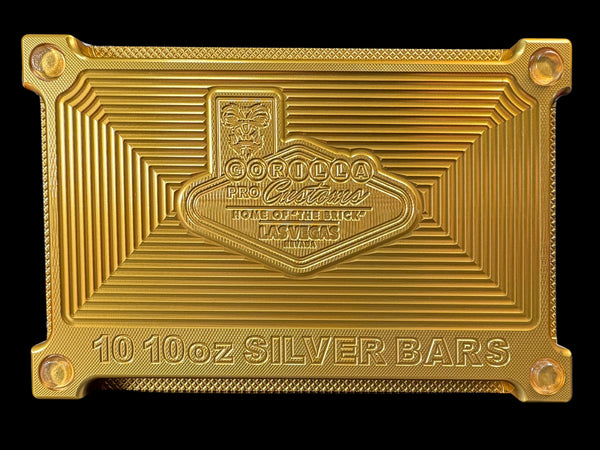 10 10oz Silver Bars Brick - GOLD