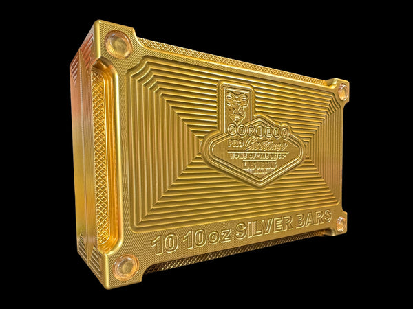 10 10oz Silver Bars Brick - GOLD