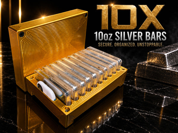 10 10oz Silver Bars Brick - GOLD