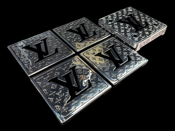 Custom Luxury Polished Aluminum Coaster Set