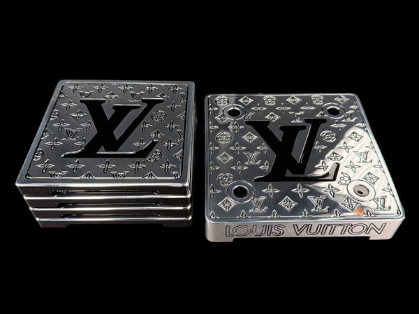 Custom Luxury Polished Aluminum Coaster Set
