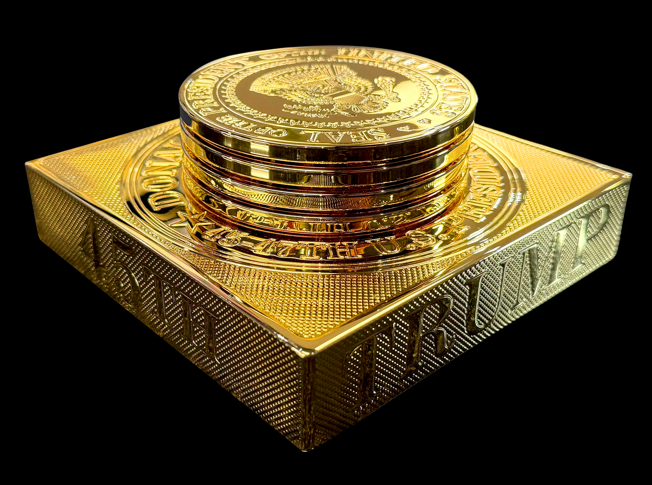 24K Gold Donald J. Trump Coaster Set | Gorilla Pro Customs