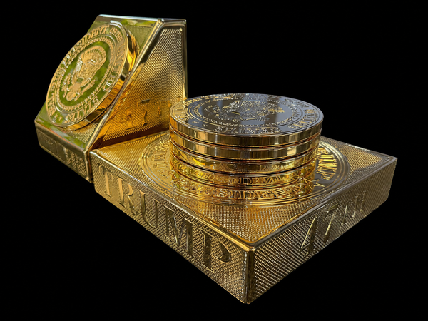 Exclusive 24K Gold-Plated Presidential Seal Coaster Set