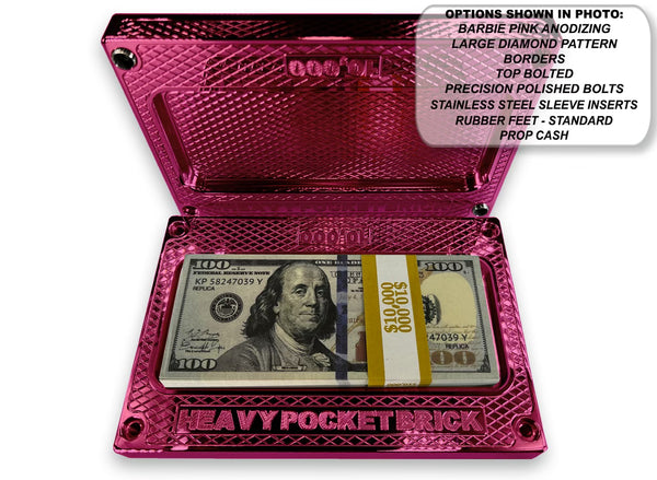 HEAVY Pocket Brick BARBIE PINK $10,000 Capacity - Weight 69.28oz