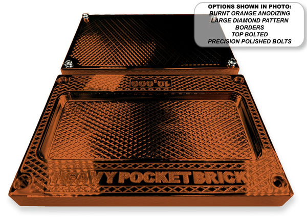 HEAVY Pocket Brick BURNT ORANGE $10,000 Capacity - Weight 69.28oz