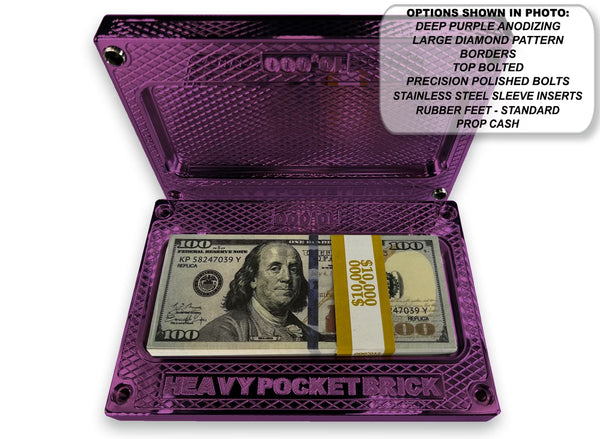 HEAVY Pocket Brick DEEP PURPLE $10,000 Capacity - Weight 69.28oz