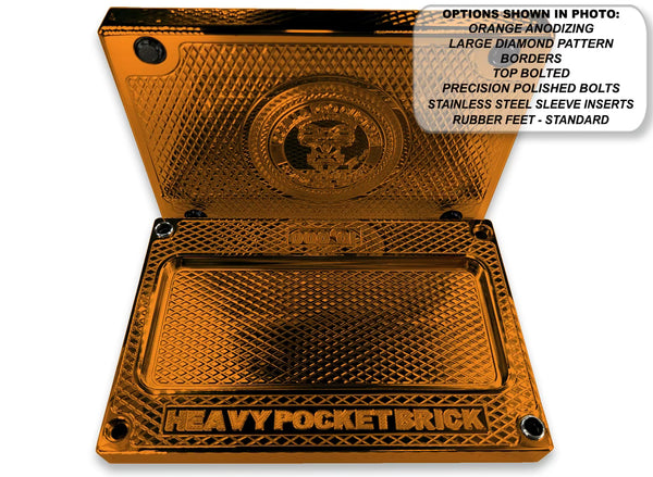 HEAVY Pocket Brick ORANGE $10,000 Capacity - Weight 69.28oz