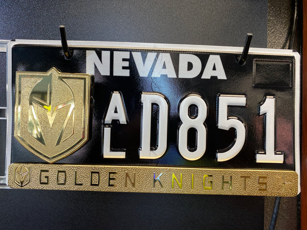 Brass NHL License Plate Badges