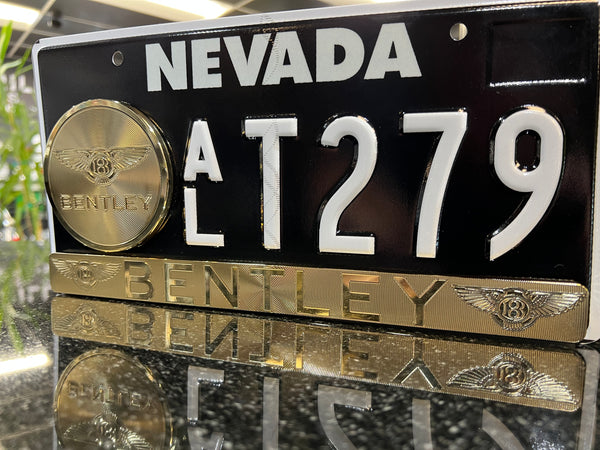 Brass Car Brand License Plate Badges