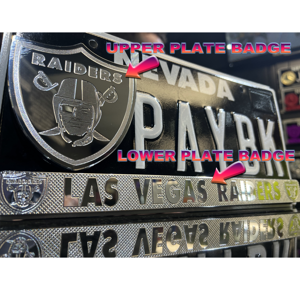 Two-Tone NFL License Plate Badges